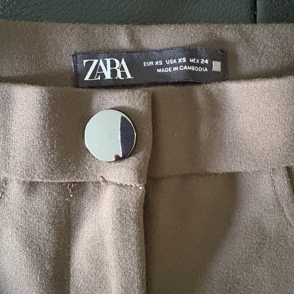 Zara Beige Trousers with Silver Button